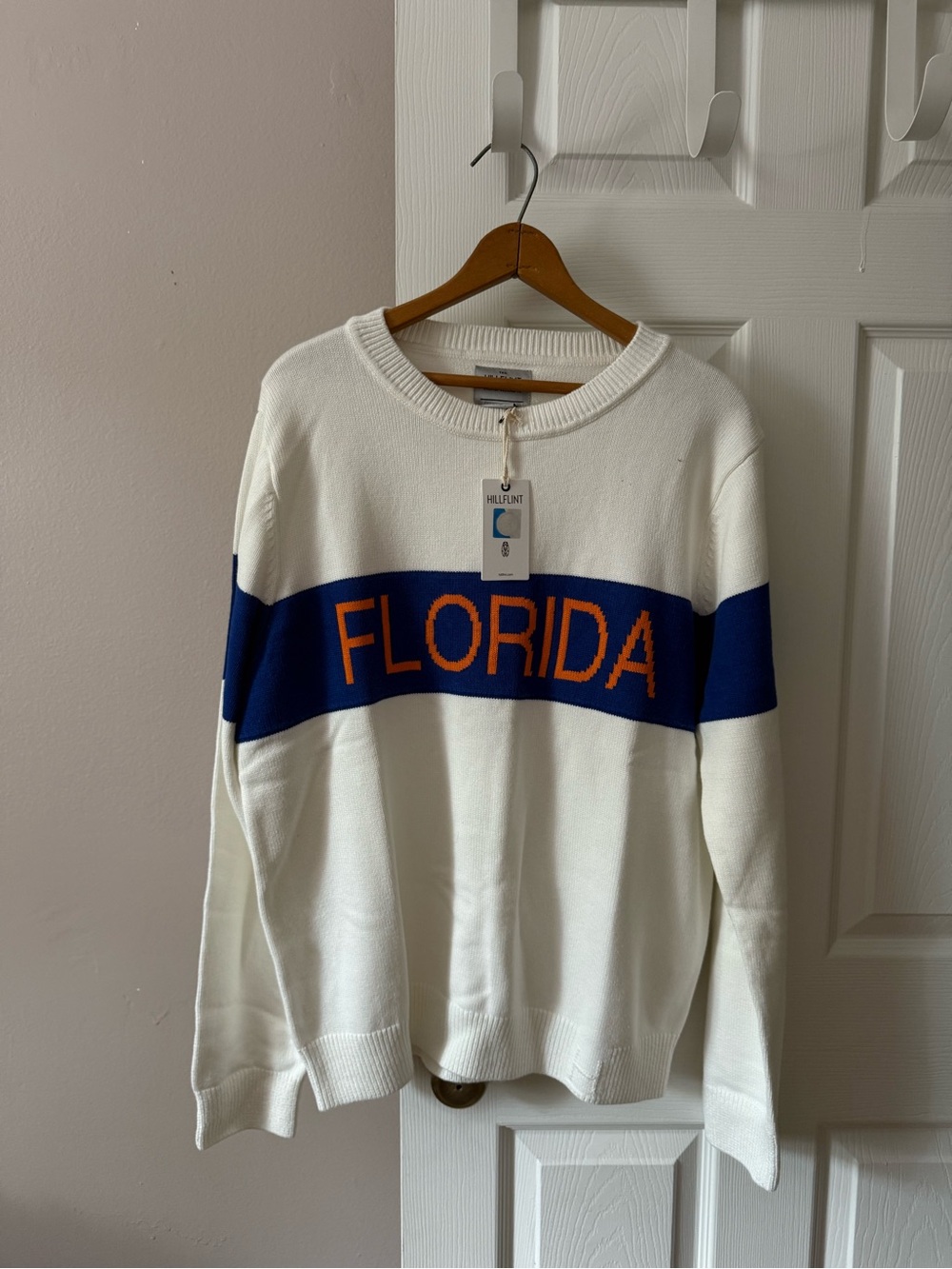 NWT Hillflint University Of Florida Gators Knit Crewneck Sweater White